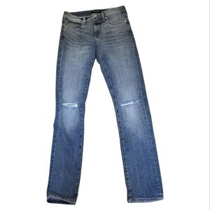 Banana Republic Blue Slim Straight Jeans with Distressed Details - Size 27